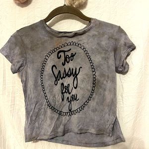 Brandy Melville Custom Tie Dyed Crop “Too Sassy For You” 🌵one size